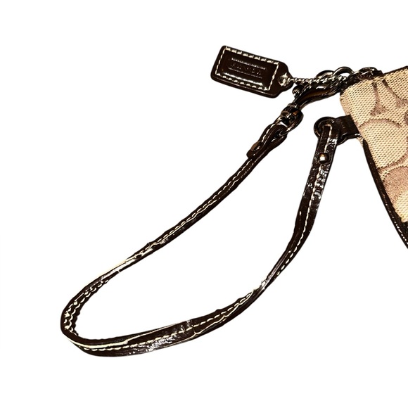 Coach Signature Brown Wristlet - Picture 4 of 5